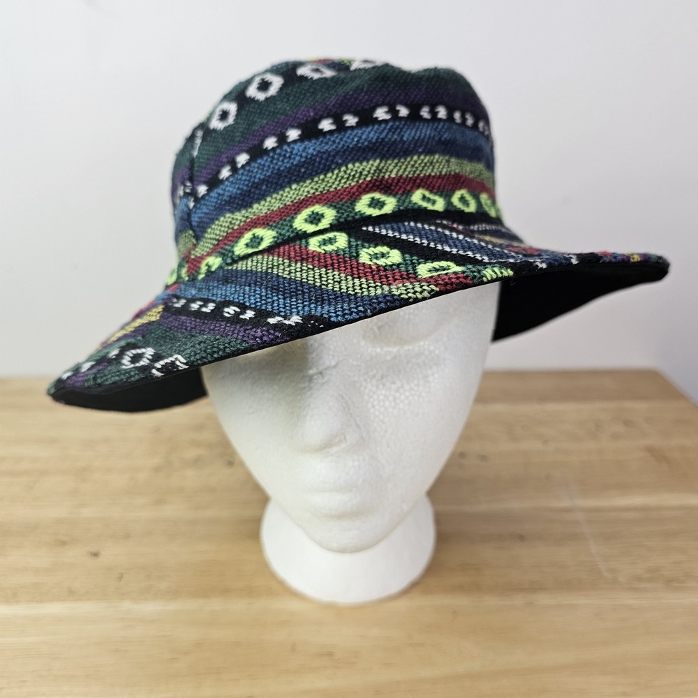 Cotton Fabric Bucket‎ Hat or Sun Hat, Festival Beach Hippie Boho Hat